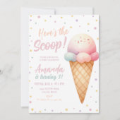 Invitation Voici la fête d'anniversaire de la crème glacée Sc (Devant)