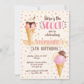Invitation Voici la fête d'anniversaire de la crème glacée Sc (Devant)