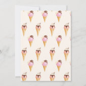 Invitation Voici la fête d'anniversaire de la crème glacée Sc (Dos)