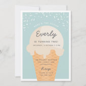 Invitation Voici la fête d'anniversaire de la crème glacée Sc (Devant)