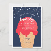 Invitation Voici la fête d'anniversaire de la crème glacée Sc (Devant)