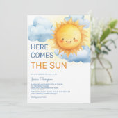 Invitation Voici la fête de l'arrivée du Soleil Bébé Garçon (Debout devant)