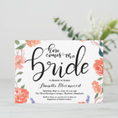 Invitation Voici La Fête des mariées Florale De Mariée (Debout devant)