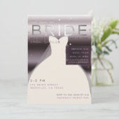 Invitation Voici la Fête des mariées violet argenté BRIDE (Debout devant)