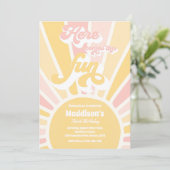 Invitation Voici La Fun Boho Sunshine fête d'anniversaire (Debout devant)