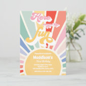 Invitation Voici La Fun Boho Sunshine fête d'anniversaire (Debout devant)