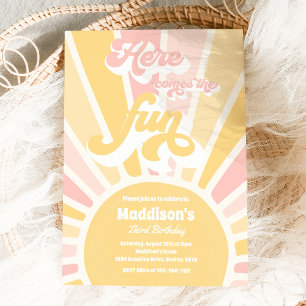 Invitation Voici La Fun Boho Sunshine fête d'anniversaire