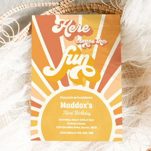 Invitation Voici La Fun Boho Sunshine fête d'anniversaire