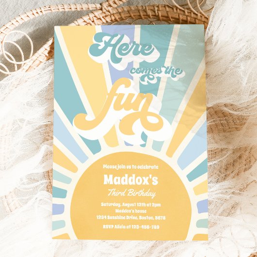 Invitation Voici La Fun Boho Sunshine fête d'anniversaire