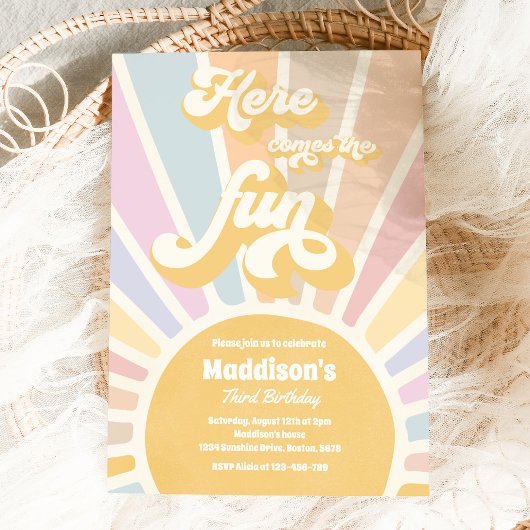 Invitation Voici La Fun Boho Sunshine fête d'anniversaire