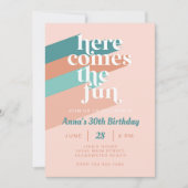 Invitation Voici la Fun Retro Boho 30th Birthday Party (Devant)