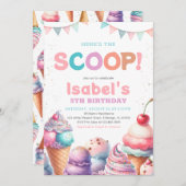 Invitation Voici la glace d'anniversaire (Devant / Derrière)