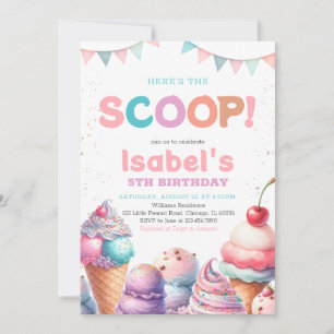Invitation Voici la glace d'anniversaire