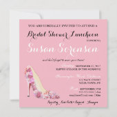 Invitation Voici La Mariée Rose & Fleurs Diamonds Party (Dos)