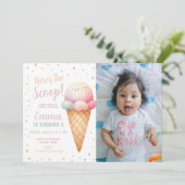 Invitation Voici la photo de glace rose Scoop Pastel (Debout devant)