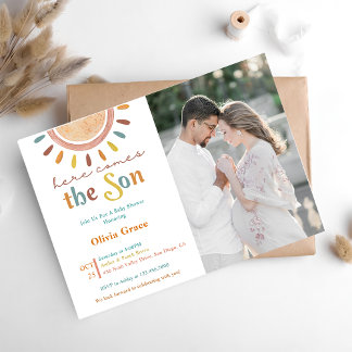 Invitation Voici La Photo Du Baby shower Soleil