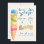 Invitation Voici la Scoop<br><div class="desc">Deux boules valent toujours mieux qu'une. Cette invitation de glace frappe juste pour un double anniversaire !</div>