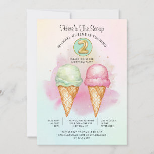 Invitation Voici la Scoop Fête d'anniversaire de deux ans