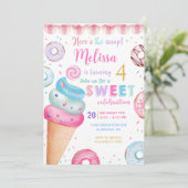 Invitation Voici l'anniversaire de la crème glacée Scoop (Debout devant)