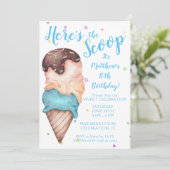 Invitation Voici l'anniversaire de la crème glacée Scoop Boys (Debout devant)
