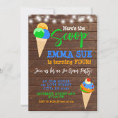 Invitation Voici l'anniversaire de la fête de la crème glacée (Devant)