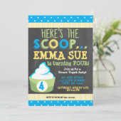 Invitation Voici l'anniversaire de la fête du yaourt congelé  (Debout devant)