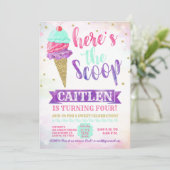 Invitation Voici l'anniversaire de la Parties scintillant d'o (Debout devant)