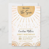 Invitation Voici l'anniversaire du Soleil Boho (Devant)