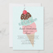 Invitation Voici l'Anniversaire vert de la crème glacée Scoop (Devant)