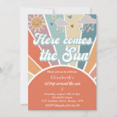 Invitation Voici L'Arc-en-ciel Soleil 1er Anniversaire (Devant)