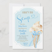 Invitation Voici le Baby shower bleu crème glacée Scoop (Devant)