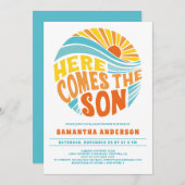 Invitation Voici le Baby shower brillant du fils (Devant / Derrière)