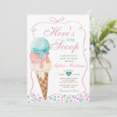 Invitation Voici le Baby shower de crème glacée Scoop (Debout devant)