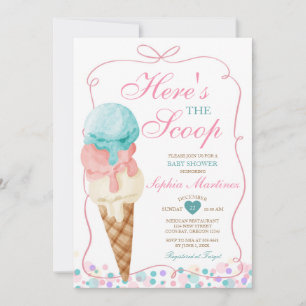 Invitation Voici le Baby shower de crème glacée Scoop