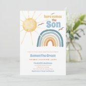 Invitation Voici le Baby shower du Fils (Debout devant)