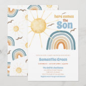 Invitation Voici le Baby shower du Fils (Devant / Derrière)