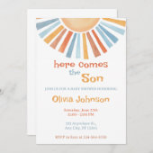 Invitation Voici le Baby shower du Fils (Devant / Derrière)