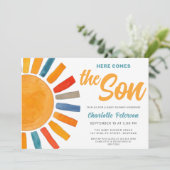 Invitation Voici le Baby shower du Fils (Debout devant)