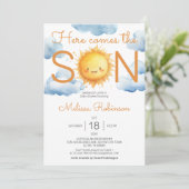 Invitation Voici le Baby shower du Fils (Debout devant)