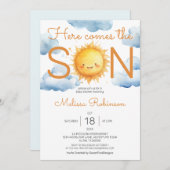 Invitation Voici le Baby shower du Fils (Devant / Derrière)