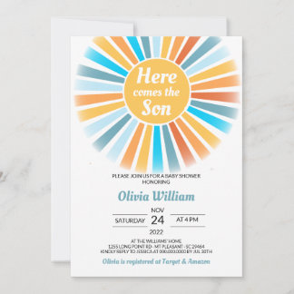 Invitation Voici le Baby shower du Fils