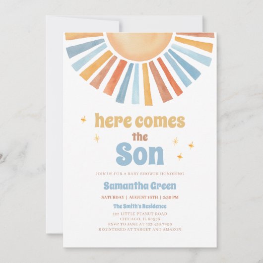 Invitation Voici le Baby shower du Fils (Devant)