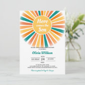 Invitation Voici le Baby shower du Fils (Debout devant)