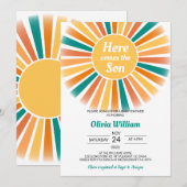 Invitation Voici le Baby shower du Fils (Devant / Derrière)