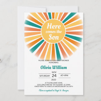 Invitation Voici le Baby shower du Fils
