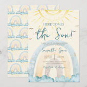 Invitation Voici le Baby shower du Fils (Devant / Derrière)