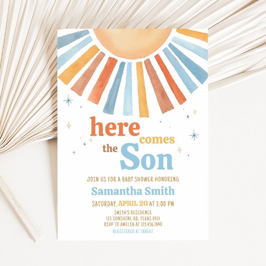 Invitation Voici le Baby shower du Fils