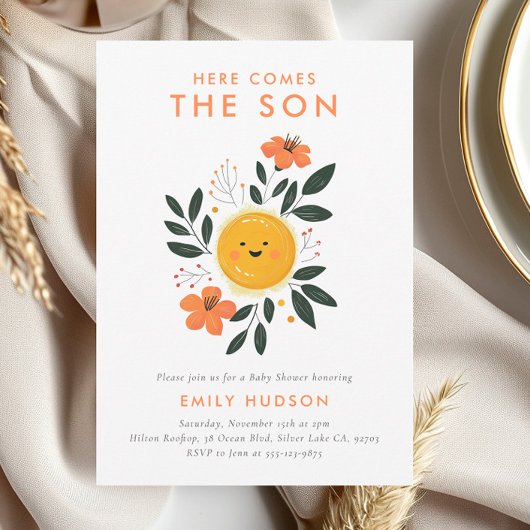 Invitation Voici le Baby shower du Fils