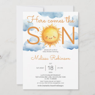 Invitation Voici le Baby shower du Fils