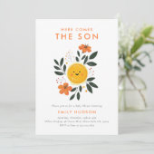 Invitation Voici le Baby shower du Fils (Debout devant)